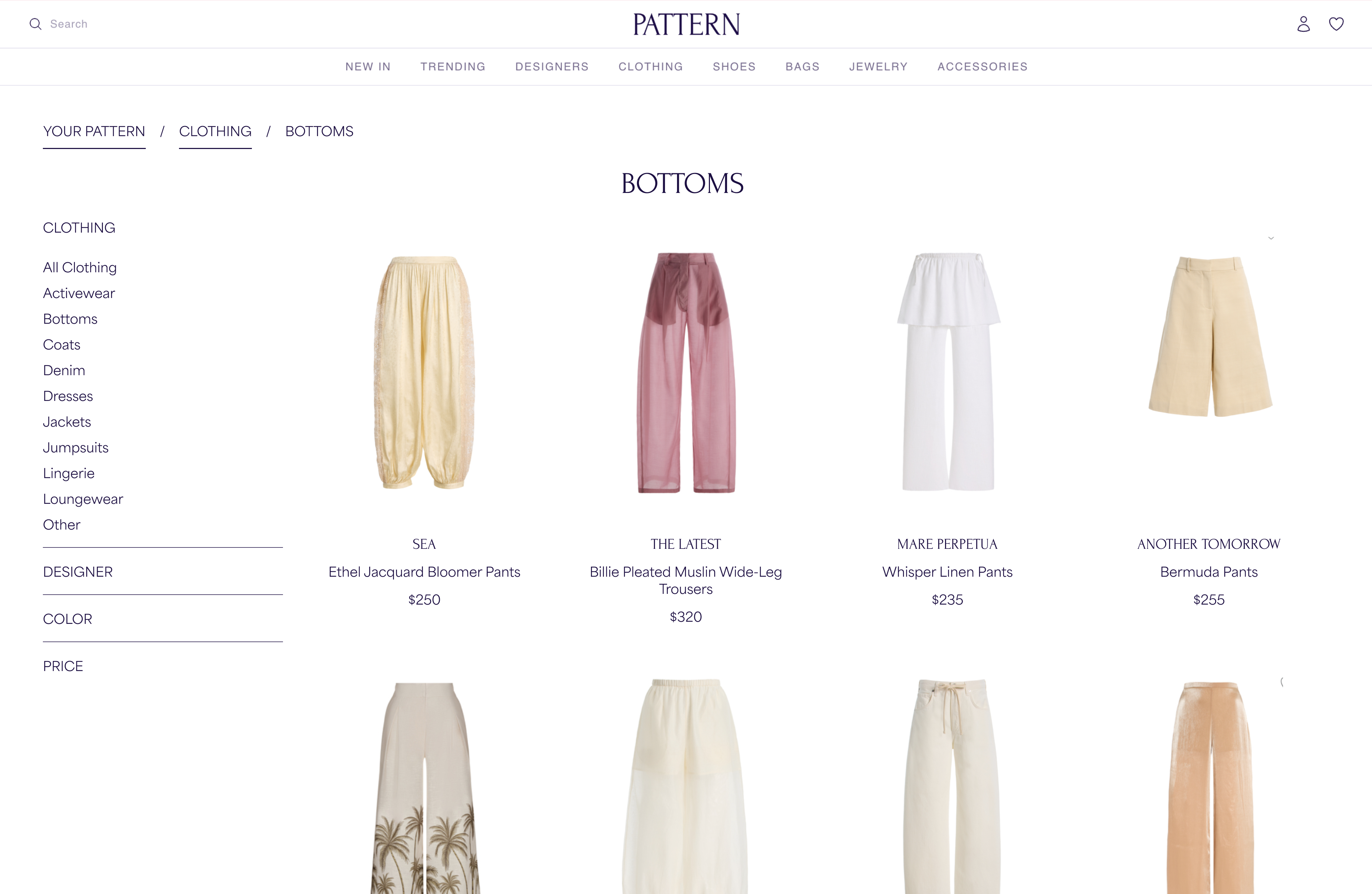 Pattern shopping feed